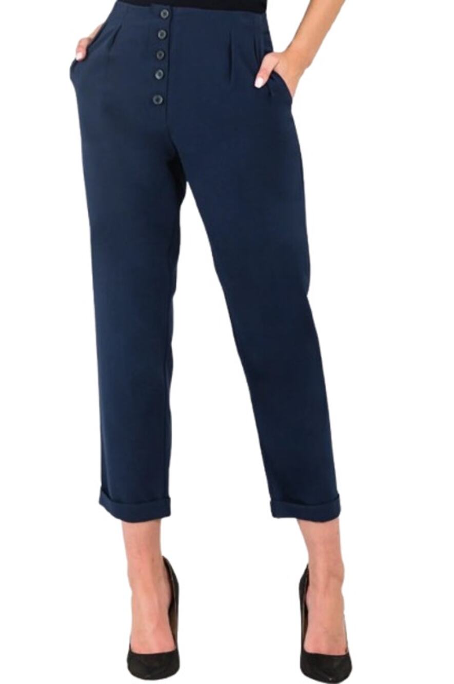 STANDARDS & PRACTICE Francine Cropped Carrot Pants Size 14 Midnight Blue NWT